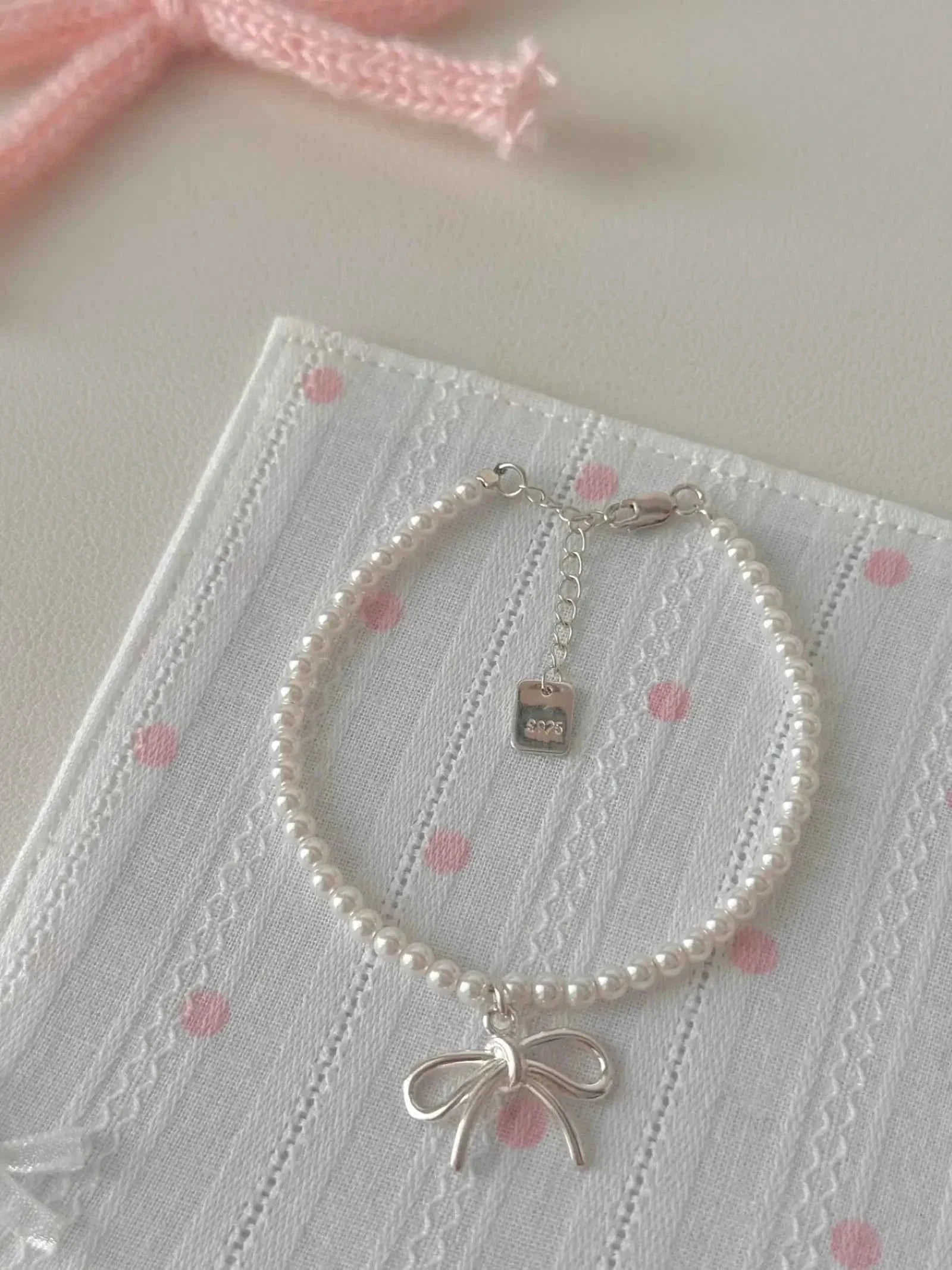 "Alice's Bowknot Pearl" 925 Sterling Silver Bracelet - Delicate, Elegant, and Charming - Image 6