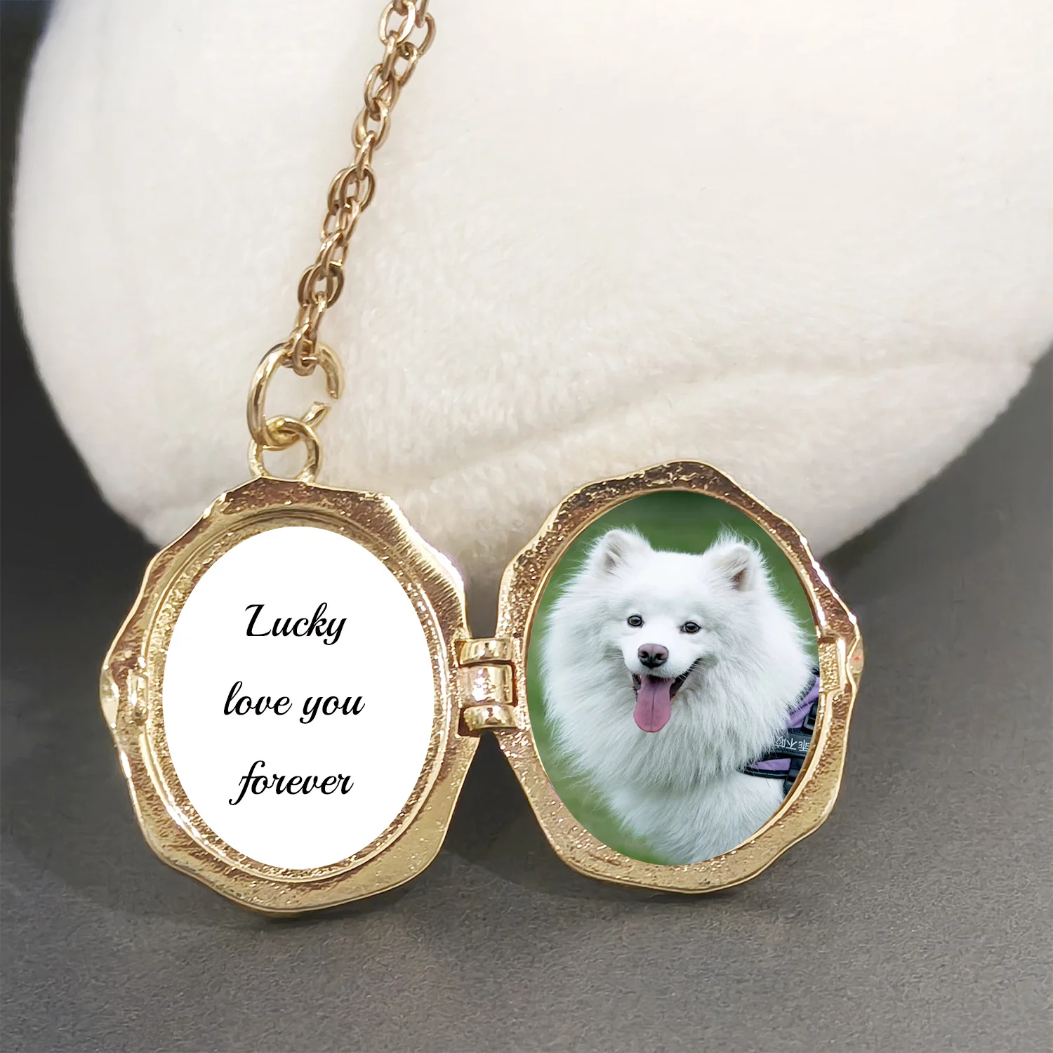 "Angel Keepsake" Copper 18K Gold Plated Vintage Locket Necklace – Photo Customizable - Image 3