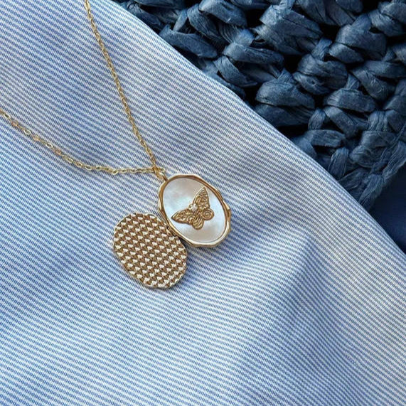 "Angel Keepsake" Copper 18K Gold Plated Vintage Locket Necklace – Photo Customizable - Image 7