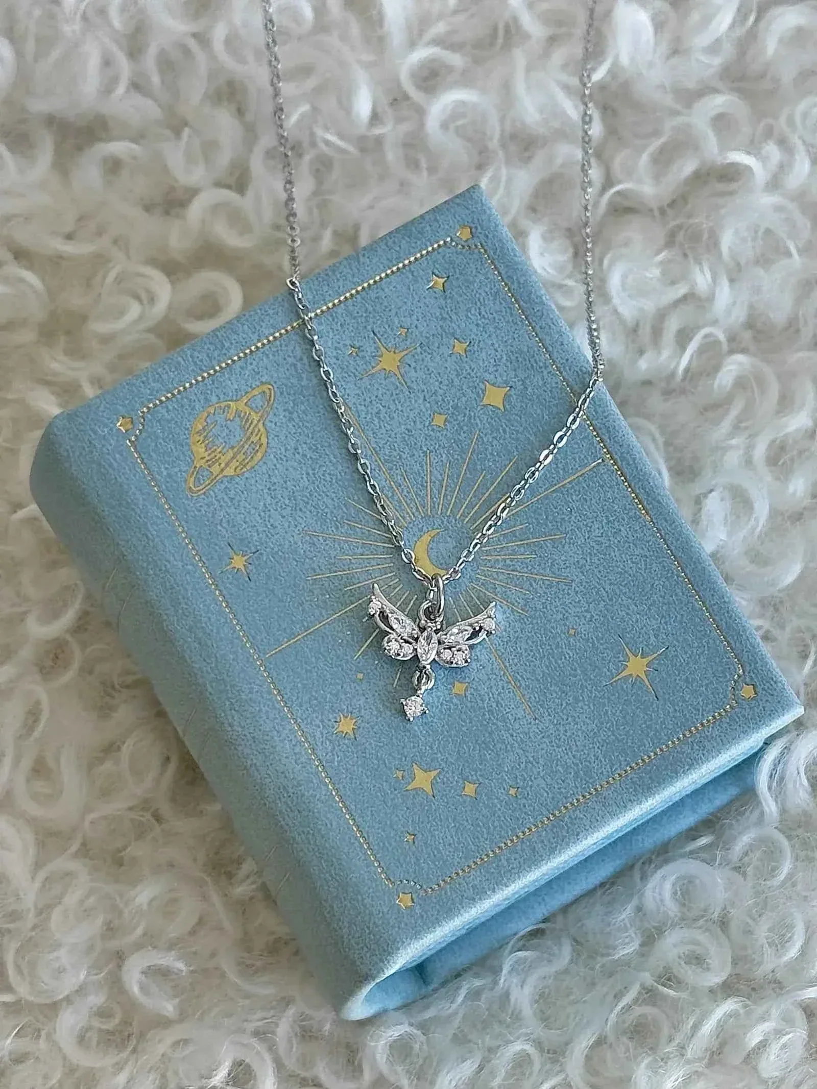 "Angel Wings in Flight" 925 Sterling Silver Butterfly Wing Necklace - Delicate, Luxurious, and Sweet - Image 2