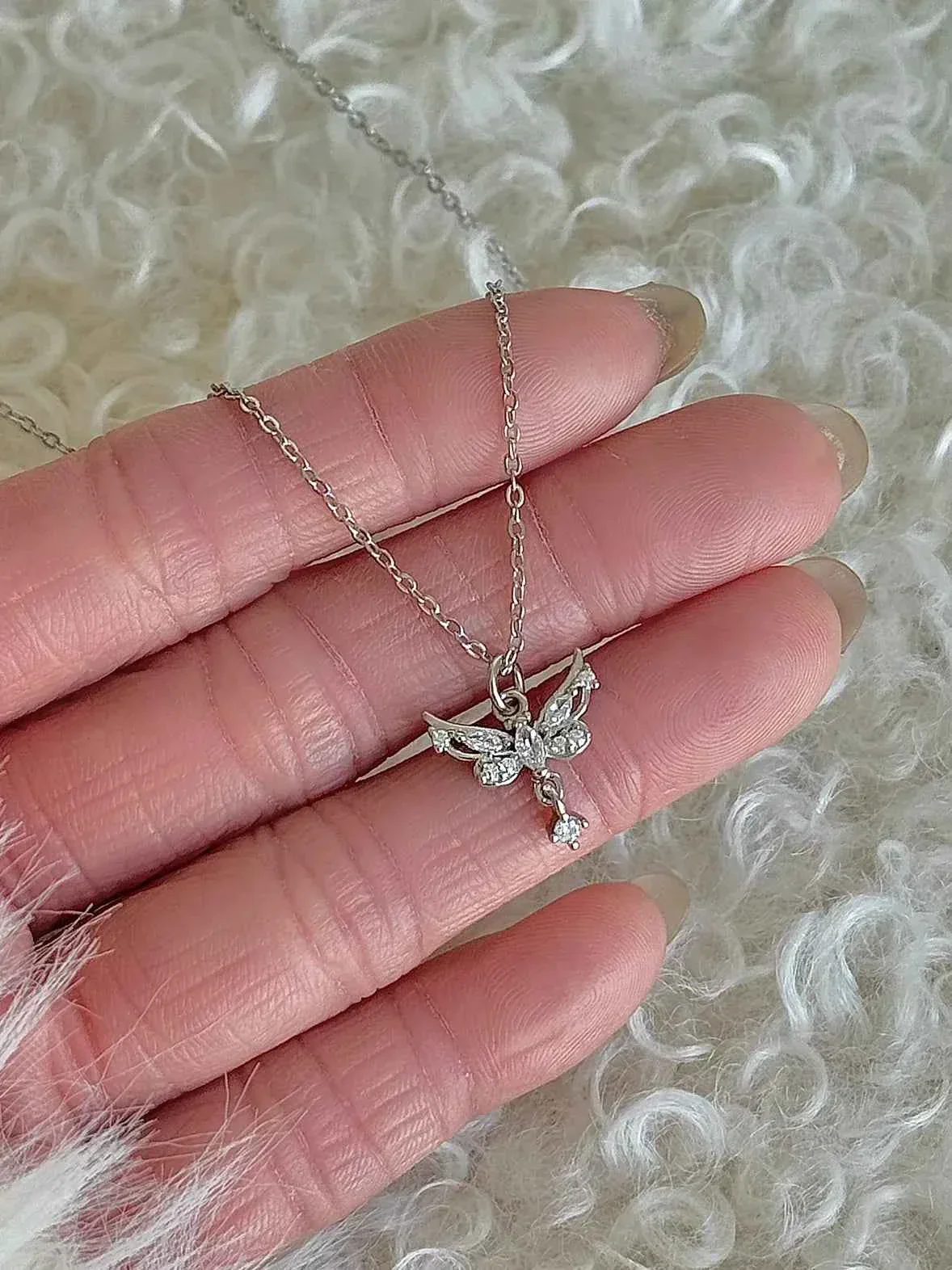 "Angel Wings in Flight" 925 Sterling Silver Butterfly Wing Necklace - Delicate, Luxurious, and Sweet - Image 4