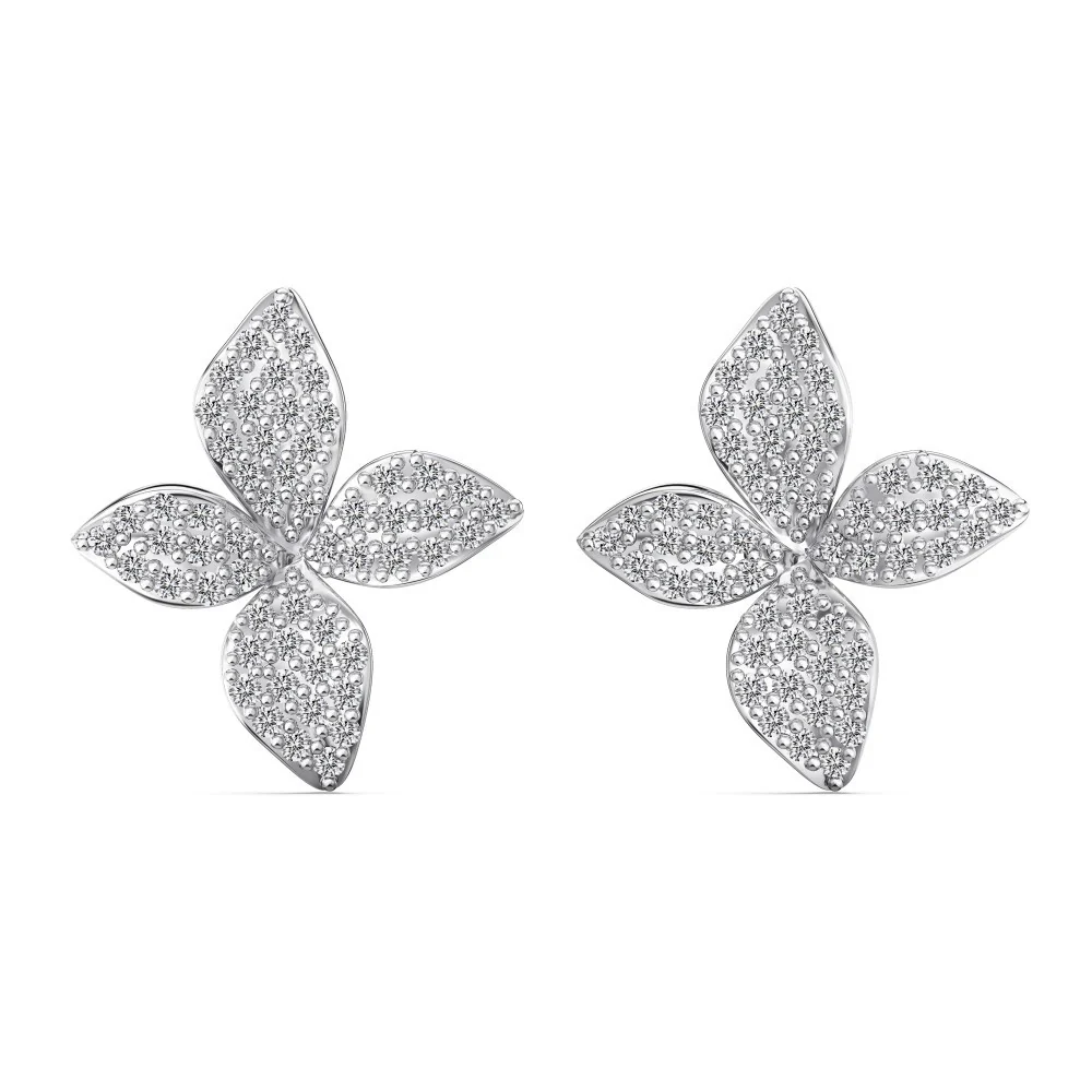 “Aurelia Bloom” S925 Sterling Silver Pavé Flower Jewelry Set - Image 10