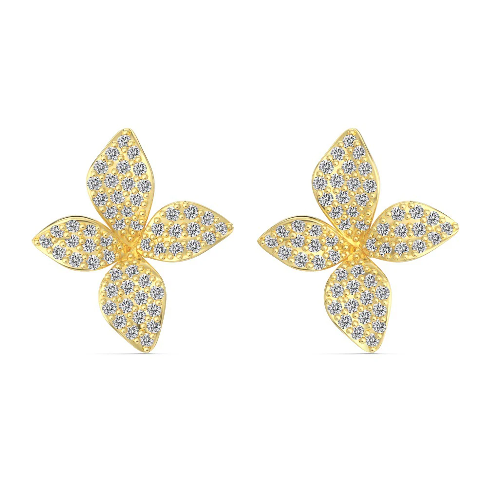 “Aurelia Bloom” S925 Sterling Silver Pavé Flower Jewelry Set - Image 7