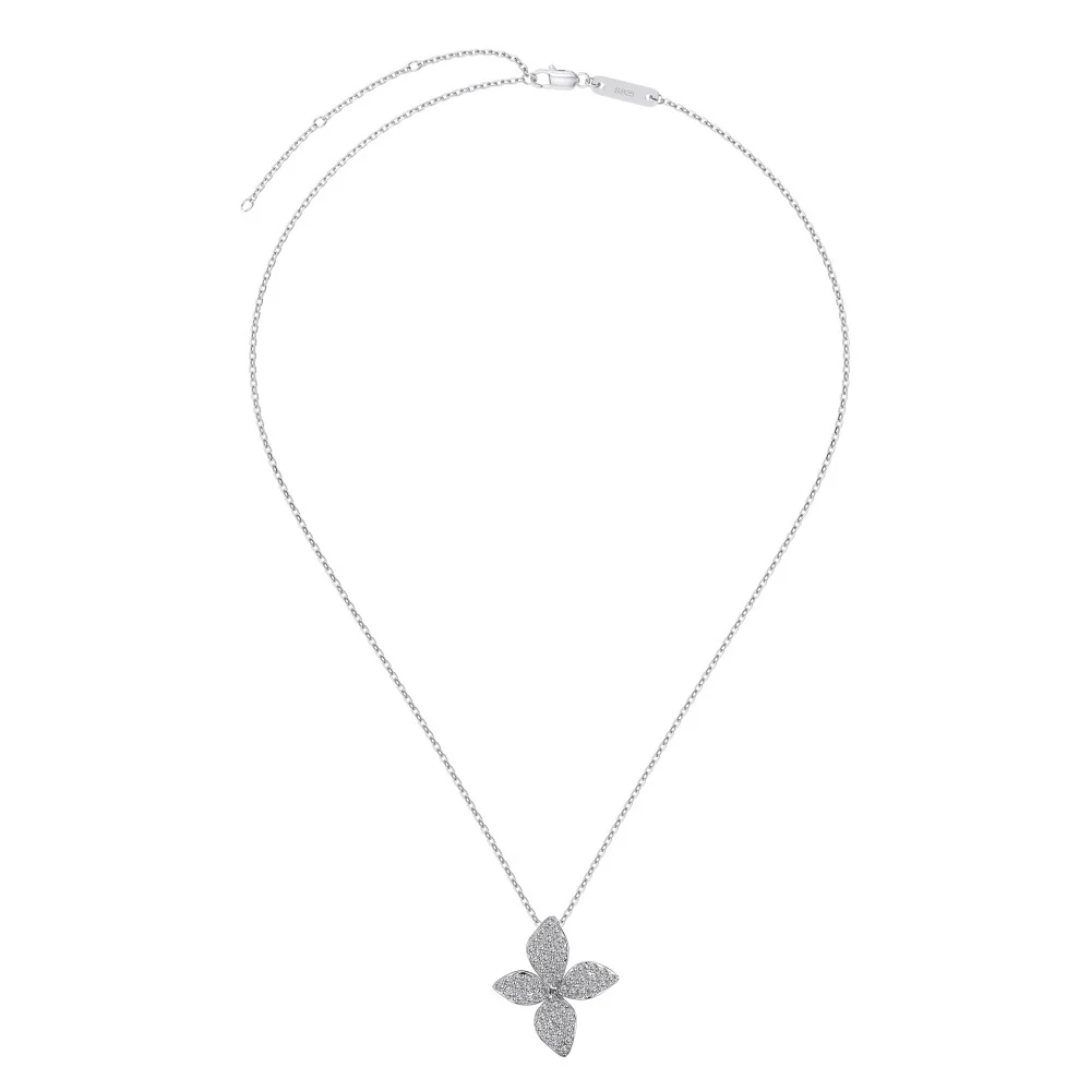 “Aurelia Bloom” S925 Sterling Silver Pavé Flower Jewelry Set - Image 9