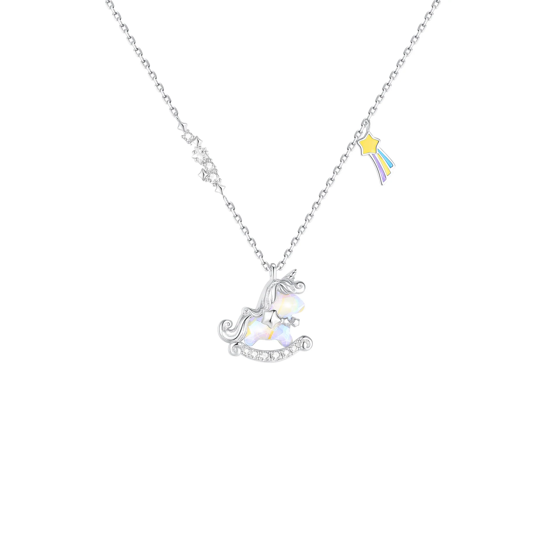“Aurora Dream Pony” S925 Sterling Silver Unicorn Necklace