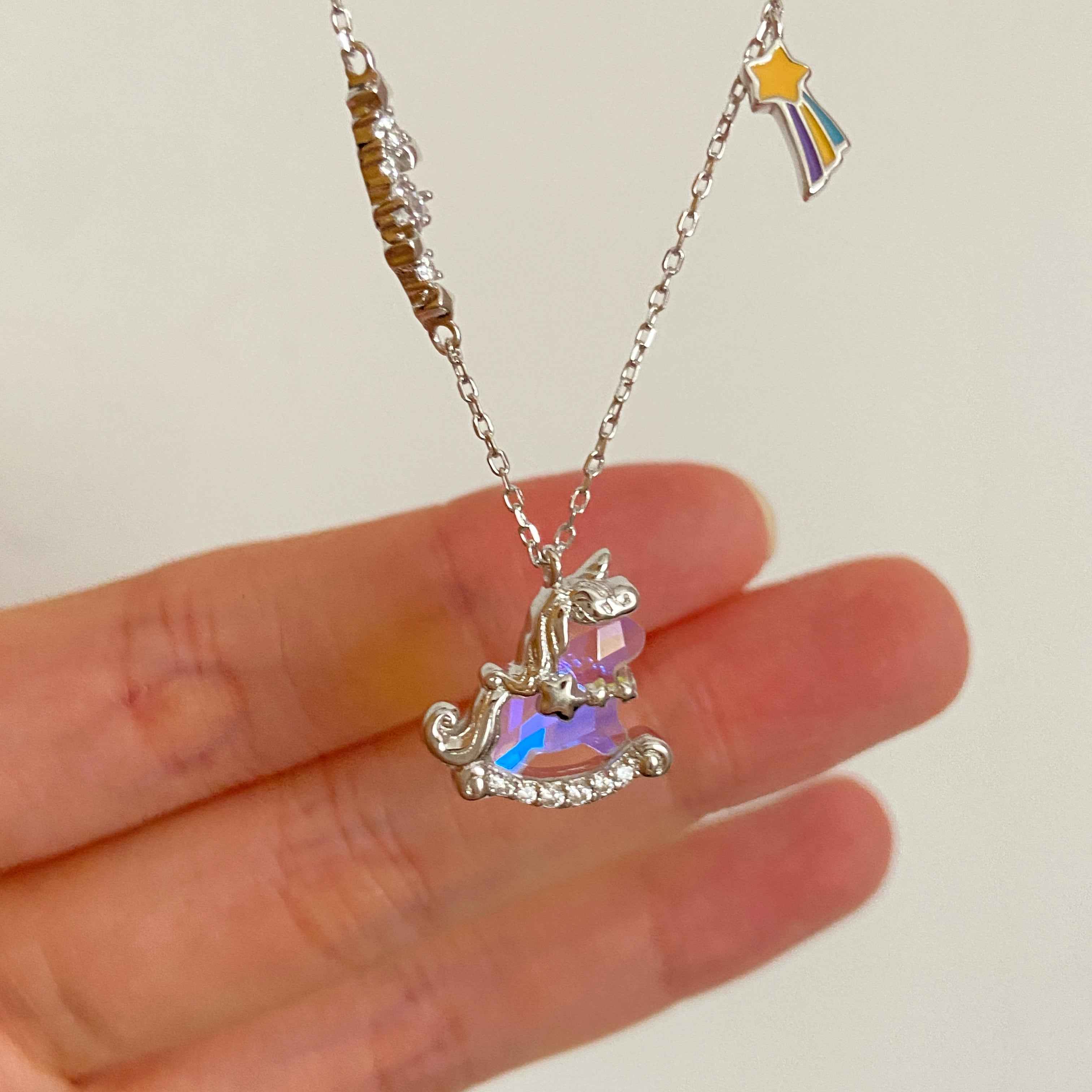 “Aurora Dream Pony” S925 Sterling Silver Unicorn Necklace - Image 2