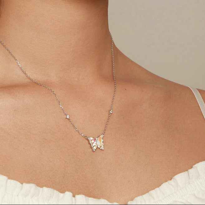 “Aurora Flutter” 925 Sterling Silver Iridescent Butterfly Jewelry Set - Image 2