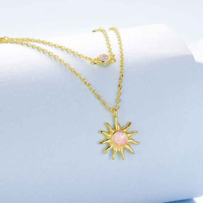 “Aurora Sol” 925 Sterling Silver Opal Sun & Moon Jewelry Set - Image 5