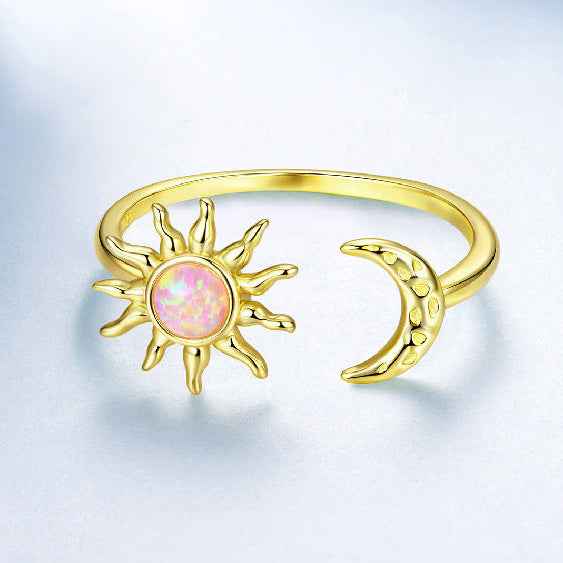 “Aurora Sol” 925 Sterling Silver Opal Sun & Moon Jewelry Set - Image 6