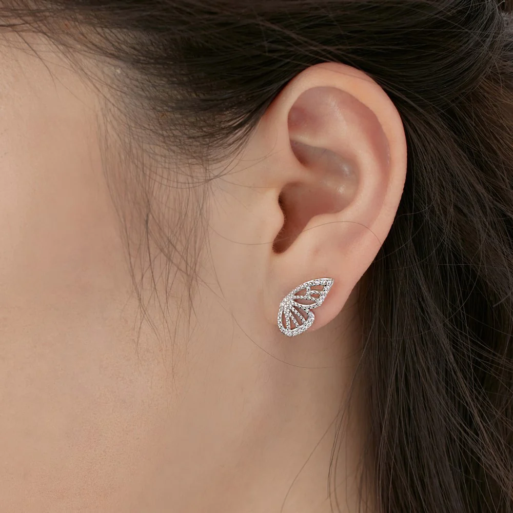 “Aurora Wing” S925 Sterling Silver Butterfly Wing Stud Earrings - Image 4