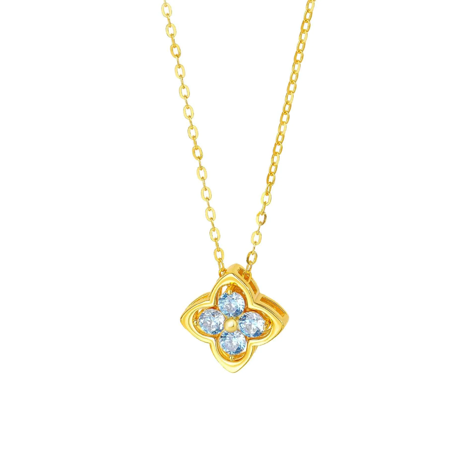 “Azure Clover” S925 Sterling Silver Convertible Clover Necklace - Image 3