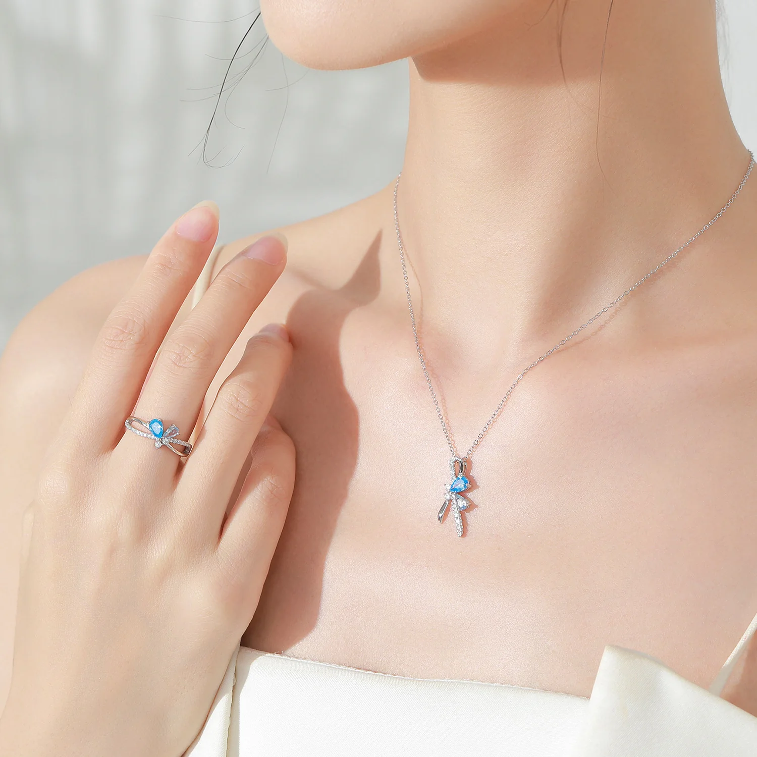 “Azure Flutter” S925 Sterling Silver Butterfly Set - Image 4