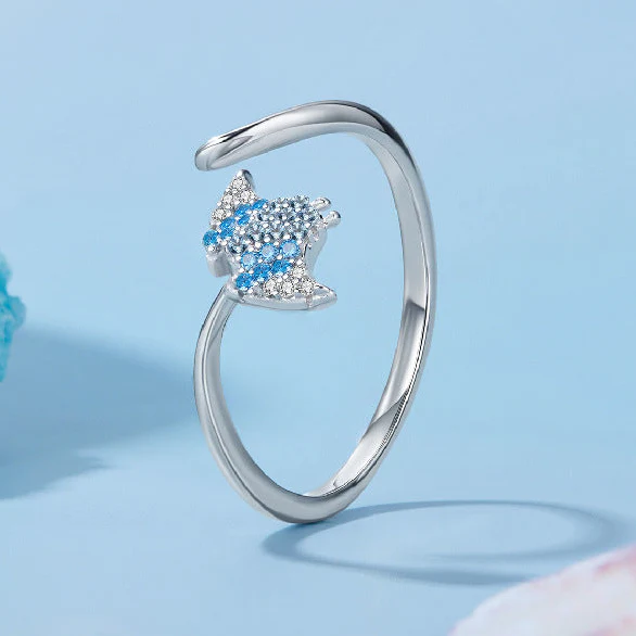 “Azure Ray” S925 Sterling Silver Open Ring - Image 3