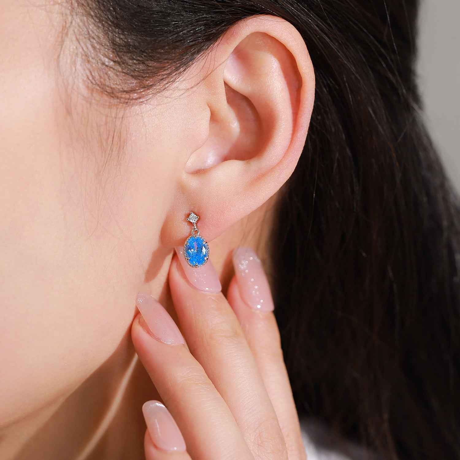“Azure Stardrop” 925 Sterling Silver Blue Zircon Jewelry Set - Image 3