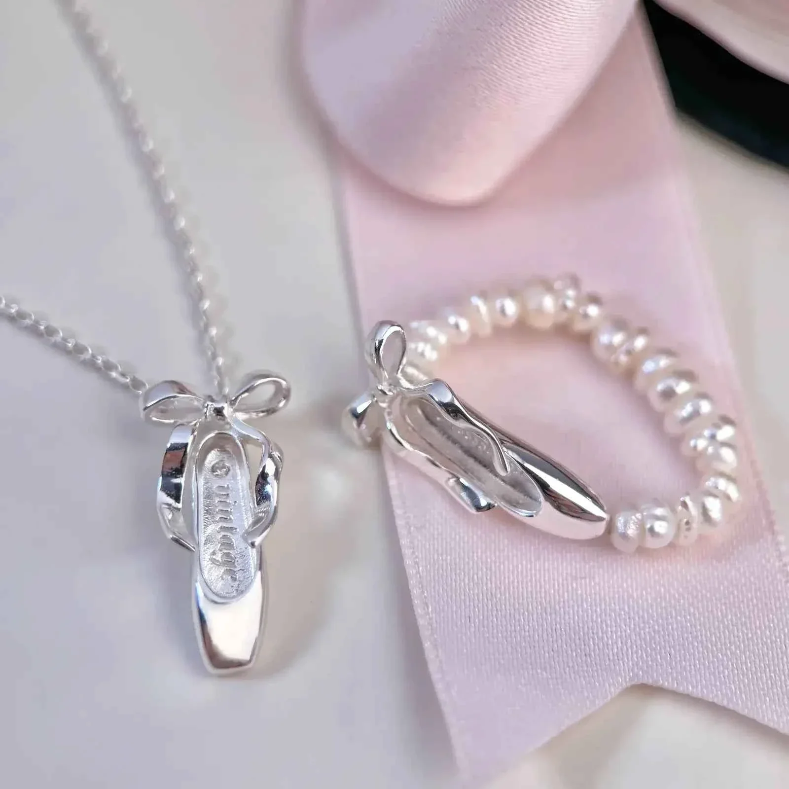 “Ballet Shoes” 925 Sterling Silver Jewelry Set - Elegant and Graceful - Image 2
