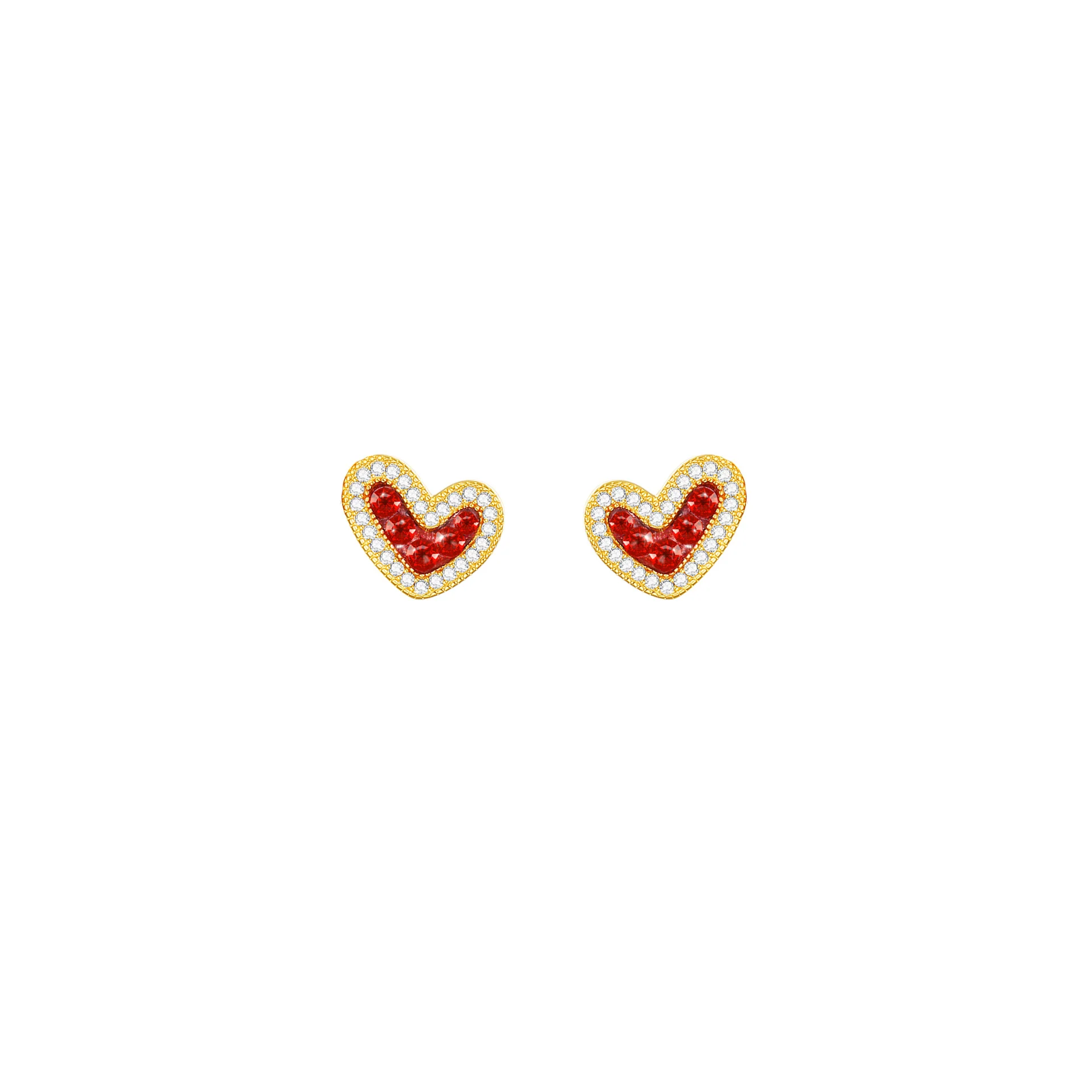 “Berry Palmier” S925 Sterling Silver Ruby-Red Heart Jewelry Set - Image 5