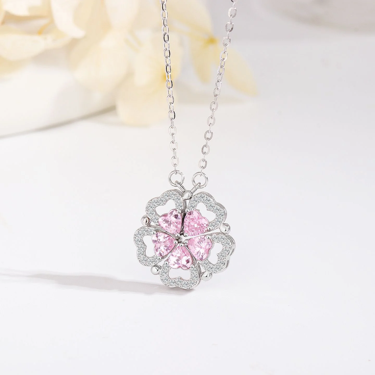 “Blooming Heart” S925 Sterling Silver Convertible Necklace - Image 4