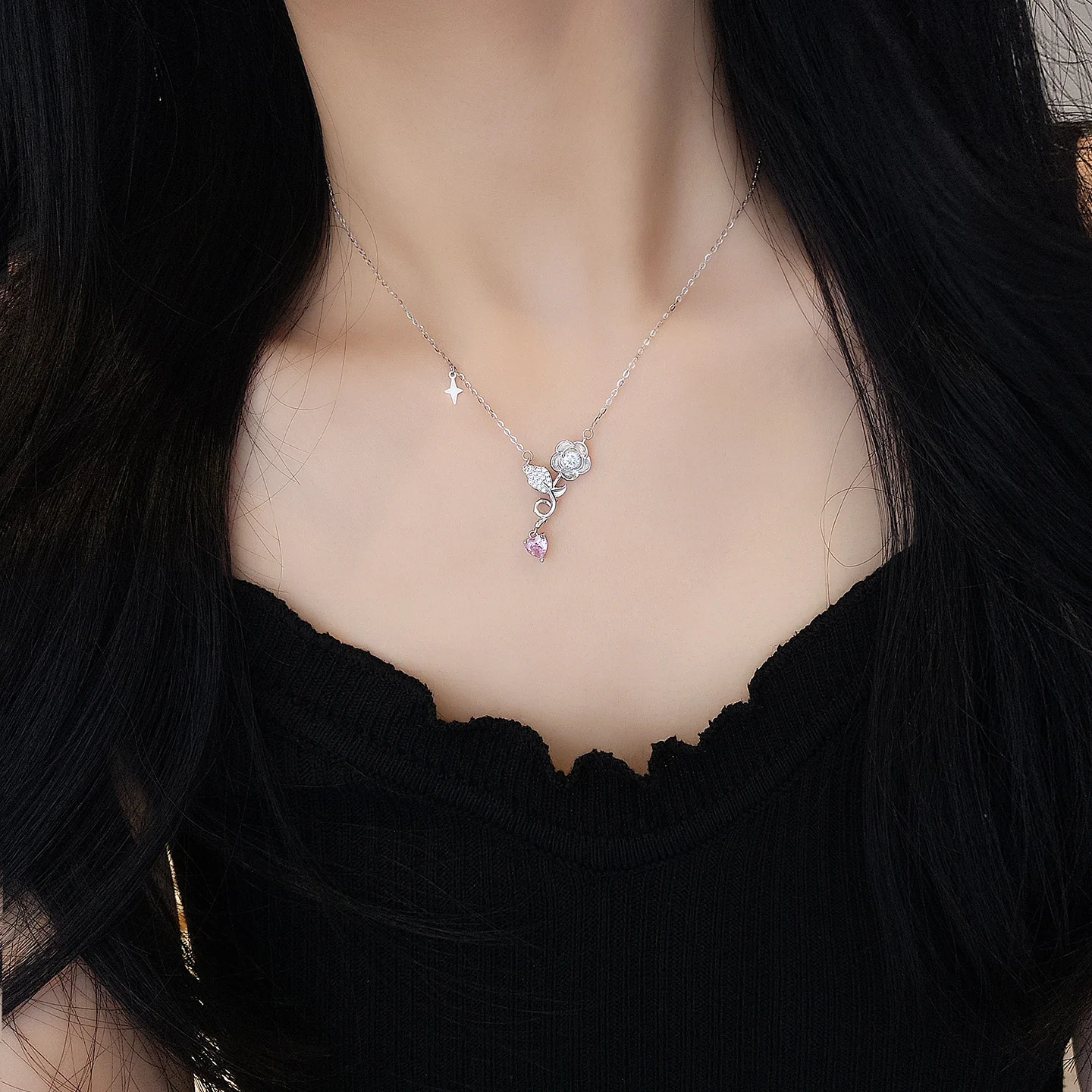 “Blooming Rose” S925 Sterling Silver Necklace - Image 2