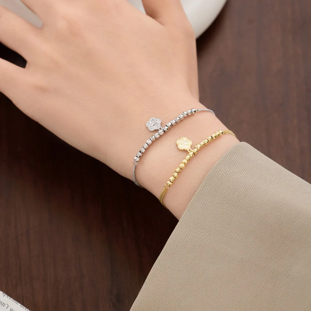 “Blossom Fortune” 925 Sterling Silver Lucky Flower Charm Bracelet - Image 5