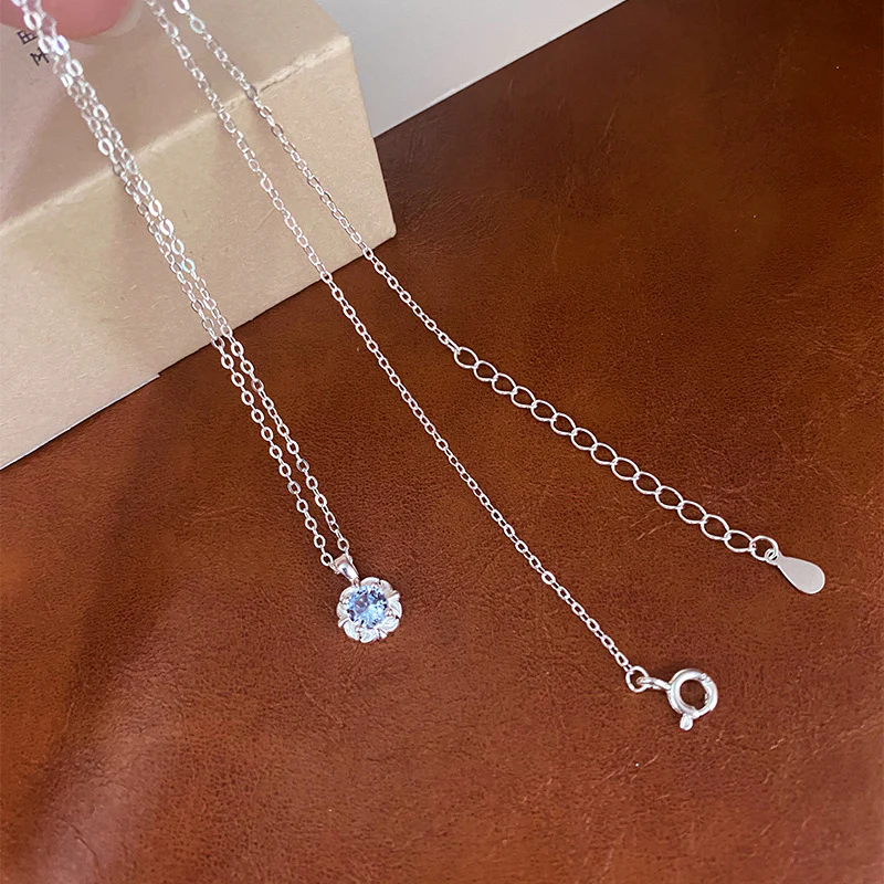 "Blue Tears" 925 Sterling Silver Aquamarine Necklace - Image 2