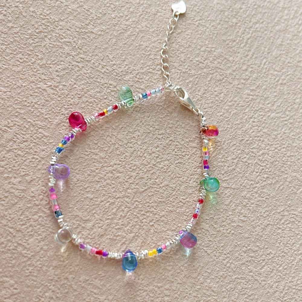 “Boho Prism Drops” S925 Sterling Silver Colorful Beaded Charm Bracelet - Image 4