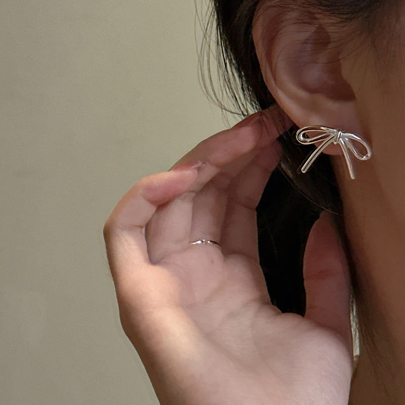 "Bow Elegance" 925 Sterling Silver Jewelry Set - Image 3