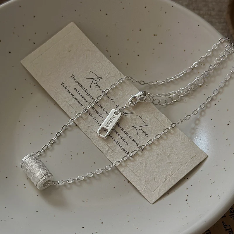 "Brushed Elegance" 925 Sterling Silver Necklace – Vintage-Inspired, Textured Finish - Image 3