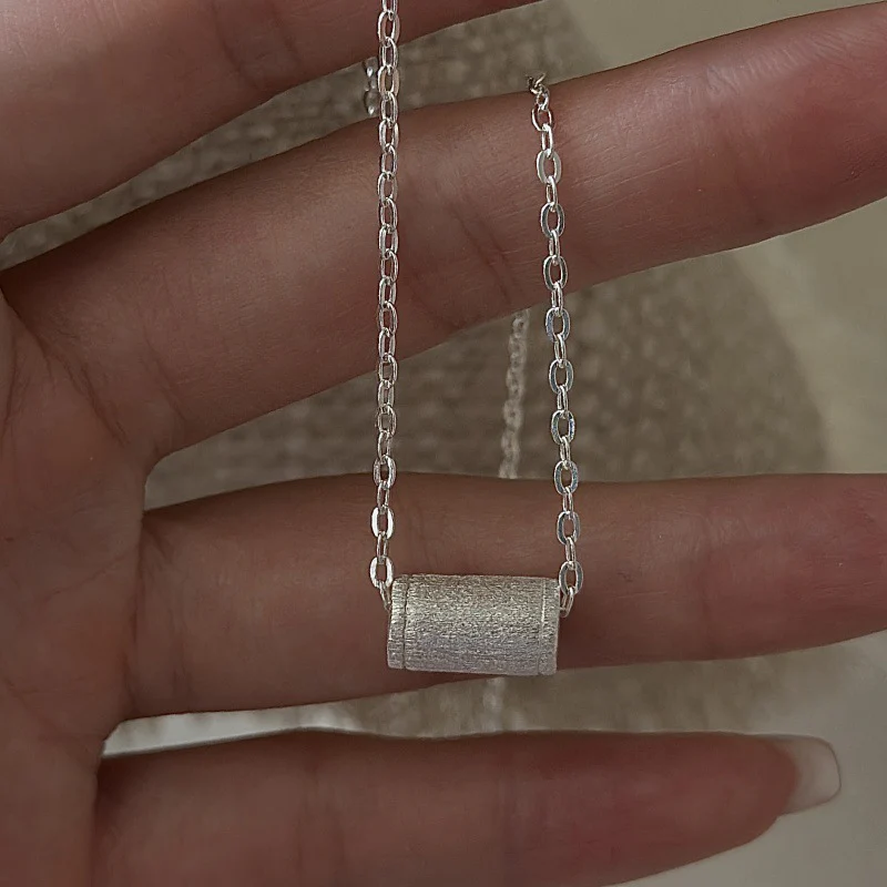 "Brushed Elegance" 925 Sterling Silver Necklace – Vintage-Inspired, Textured Finish - Image 5