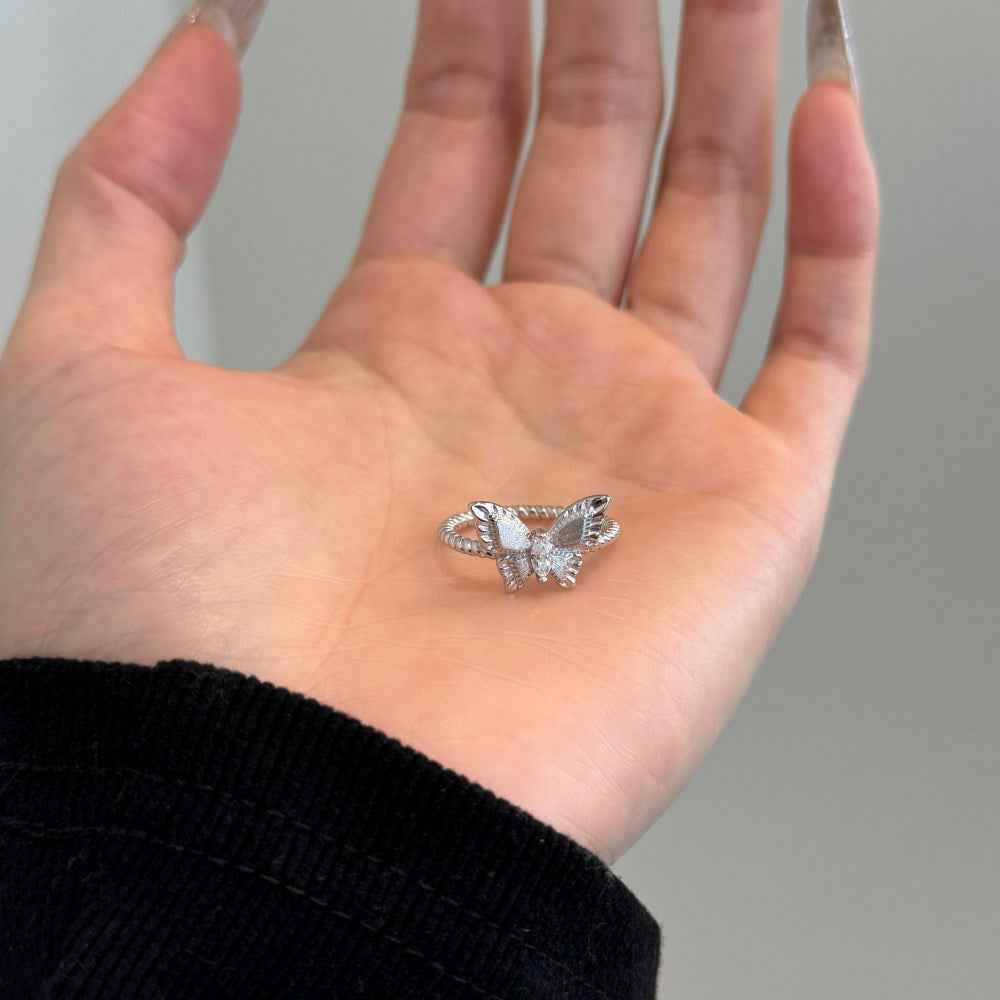 “Butterfly Crest” 925 Sterling Silver Marquise Butterfly Ring - Image 3