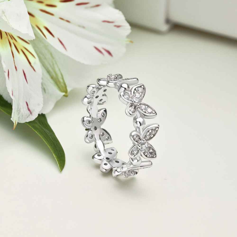 “Butterfly Gleam” 925 Sterling Silver Pavé Butterfly Ring - Image 4
