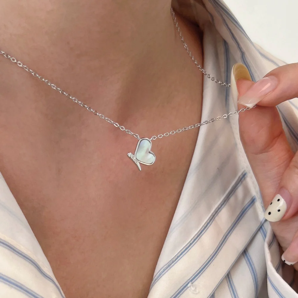“Butterheart” S925 Sterling Silver Mother-of-Pearl Butterfly Necklace - Image 2