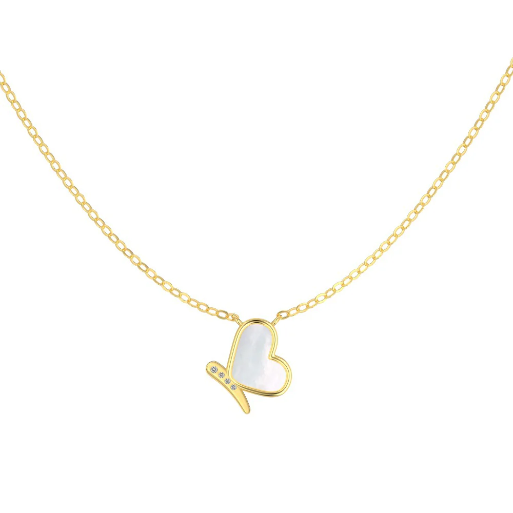 “Butterheart” S925 Sterling Silver Mother-of-Pearl Butterfly Necklace - Image 3