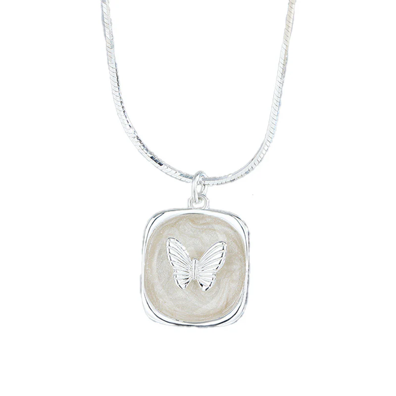 “Butterveil Dream” S925 Sterling Silver Butterfly Relief Jewelry Set (Necklace & Adjustable Ring) - Image 5