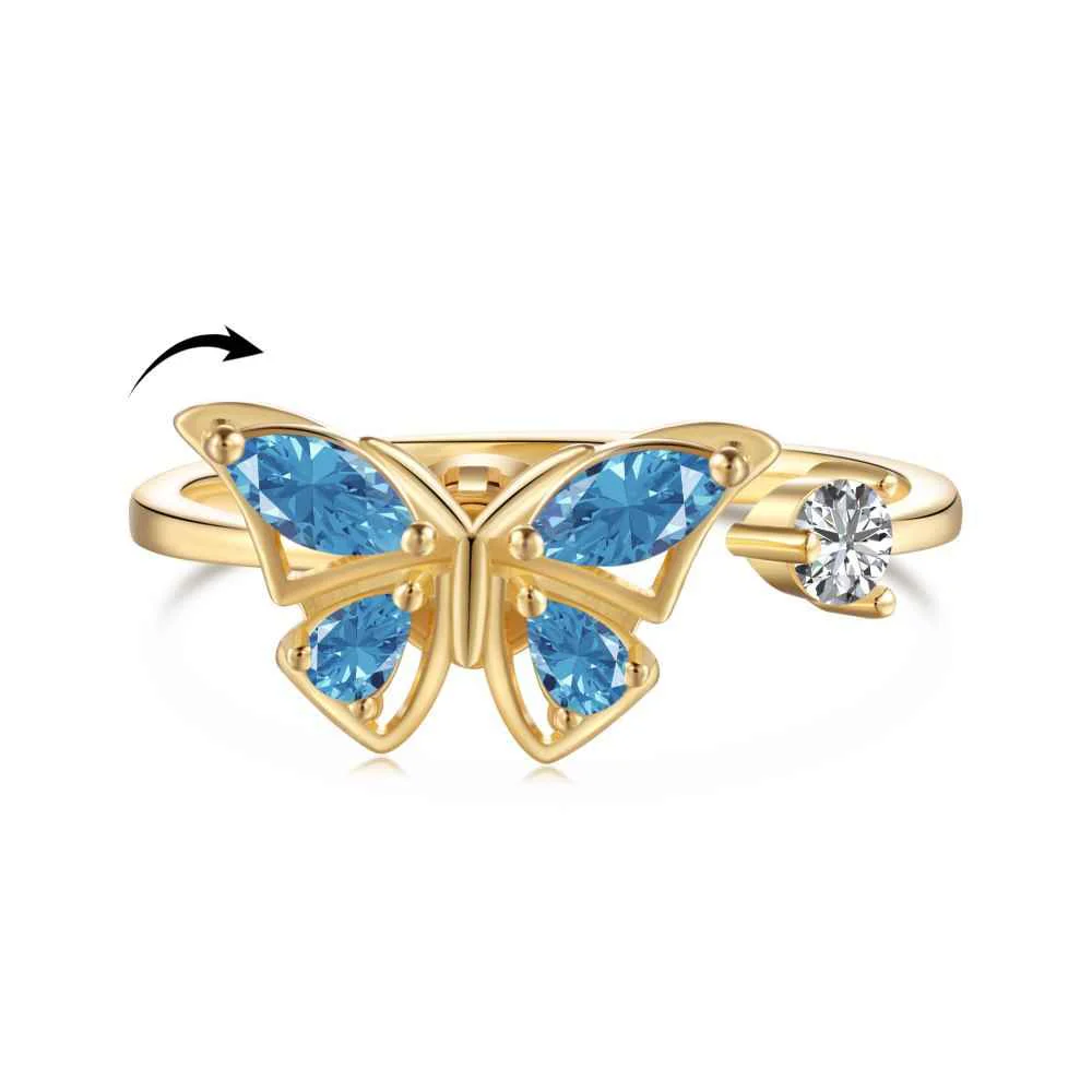 "Calm Flutter" 925 Sterling Silver Adjustable Ring - Image 3