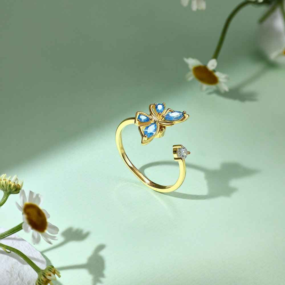"Calm Flutter" 925 Sterling Silver Adjustable Ring - Image 4
