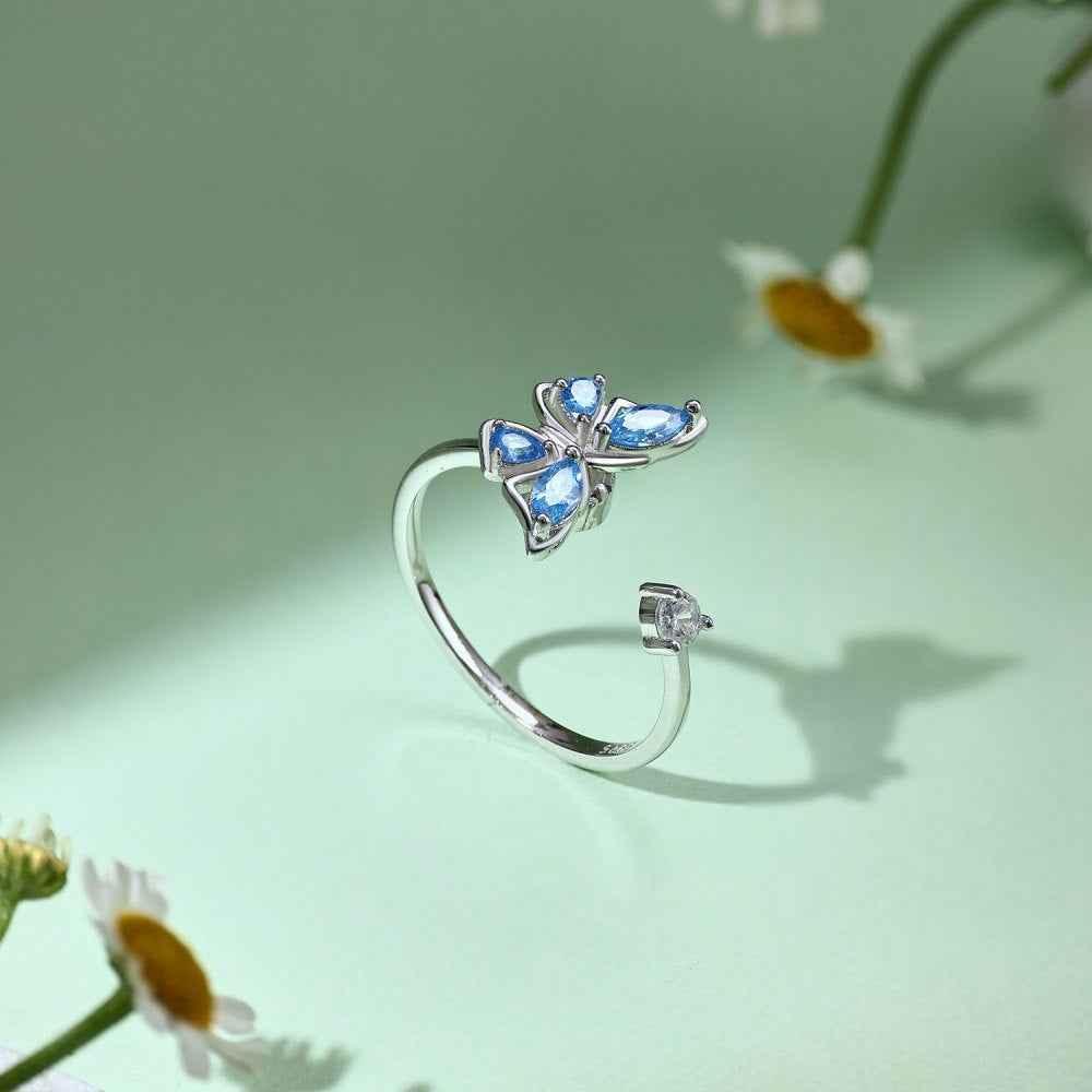 "Calm Flutter" 925 Sterling Silver Adjustable Ring - Image 5