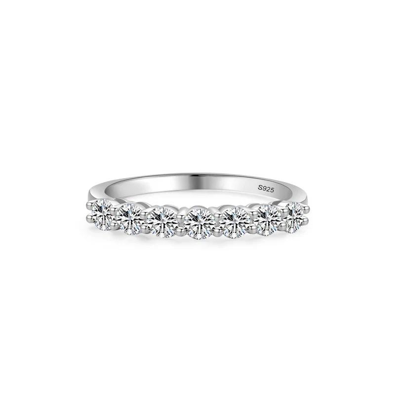 “Celeste Row” 925 Sterling Silver Round Multi-Stone Band Ring - Image 5