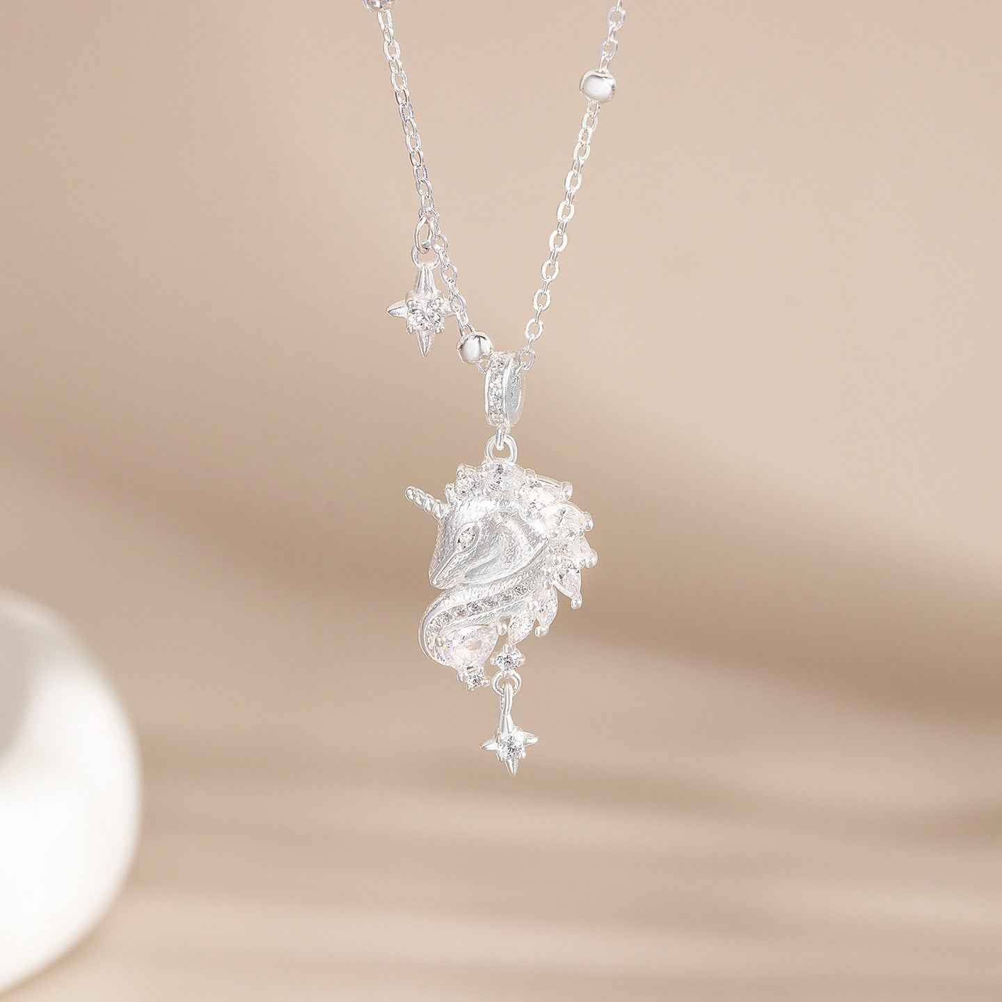 “Celestial Unicorn” S999 Fine Silver Unicorn Pendant Necklace - Image 4