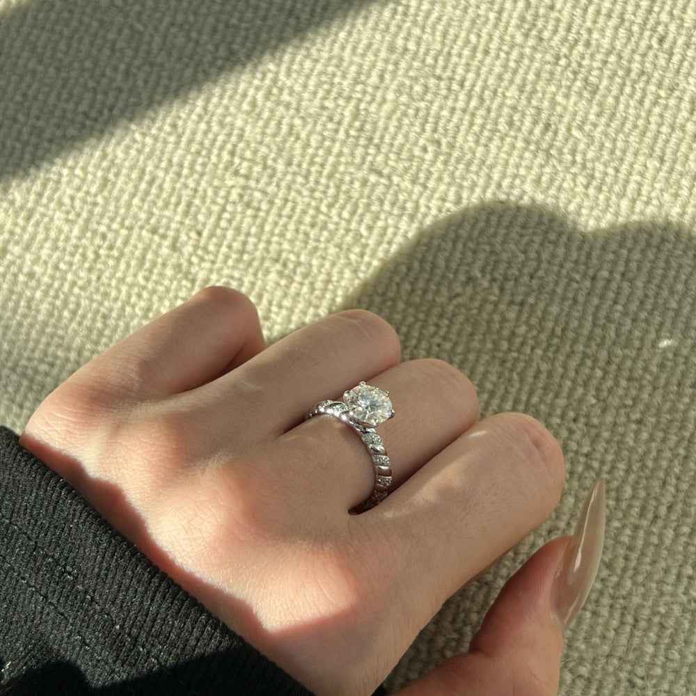 “Celestial Weave” 925 Sterling Silver 2CT Moissanite Braided Ring - Image 3