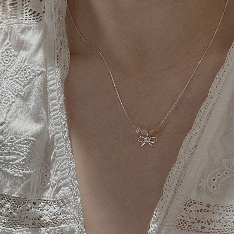 "Colorful Bow" 925 Sterling Silver Necklace - Image 2