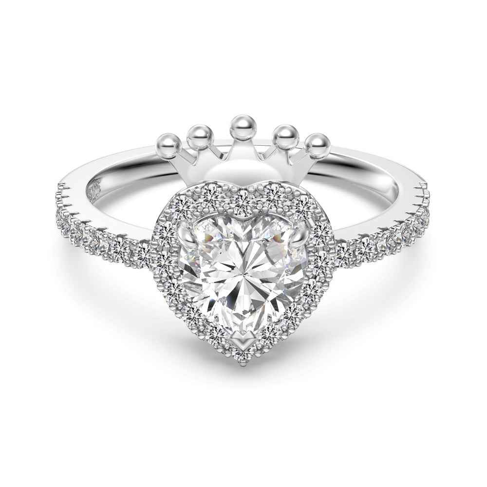 Crowned Heart Royale 925 Sterling Silver Crown Heart Jewelry Set - Image 6