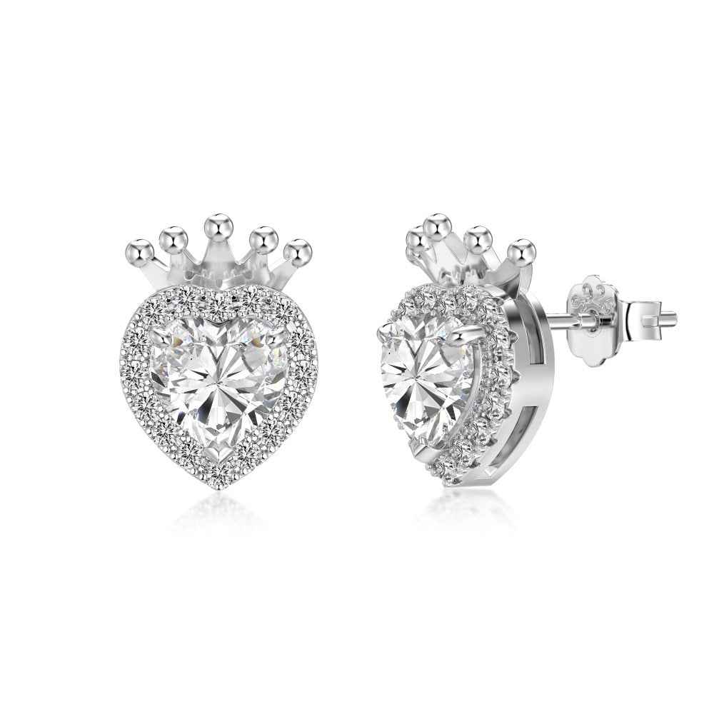 Crowned Heart Royale 925 Sterling Silver Crown Heart Jewelry Set - Image 7