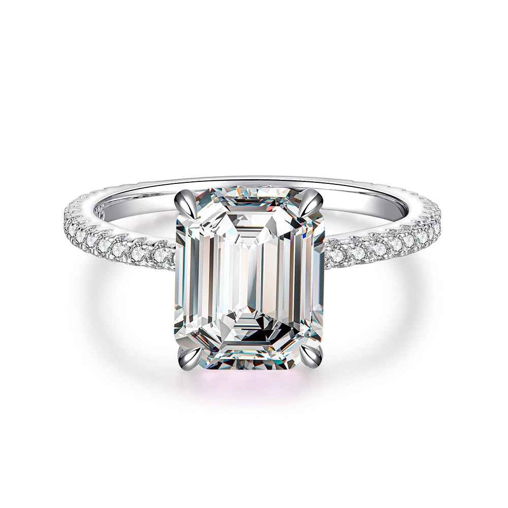 “Crystal Aurora” 925 Sterling Silver Emerald-Cut Color Zircon Ring - Image 5