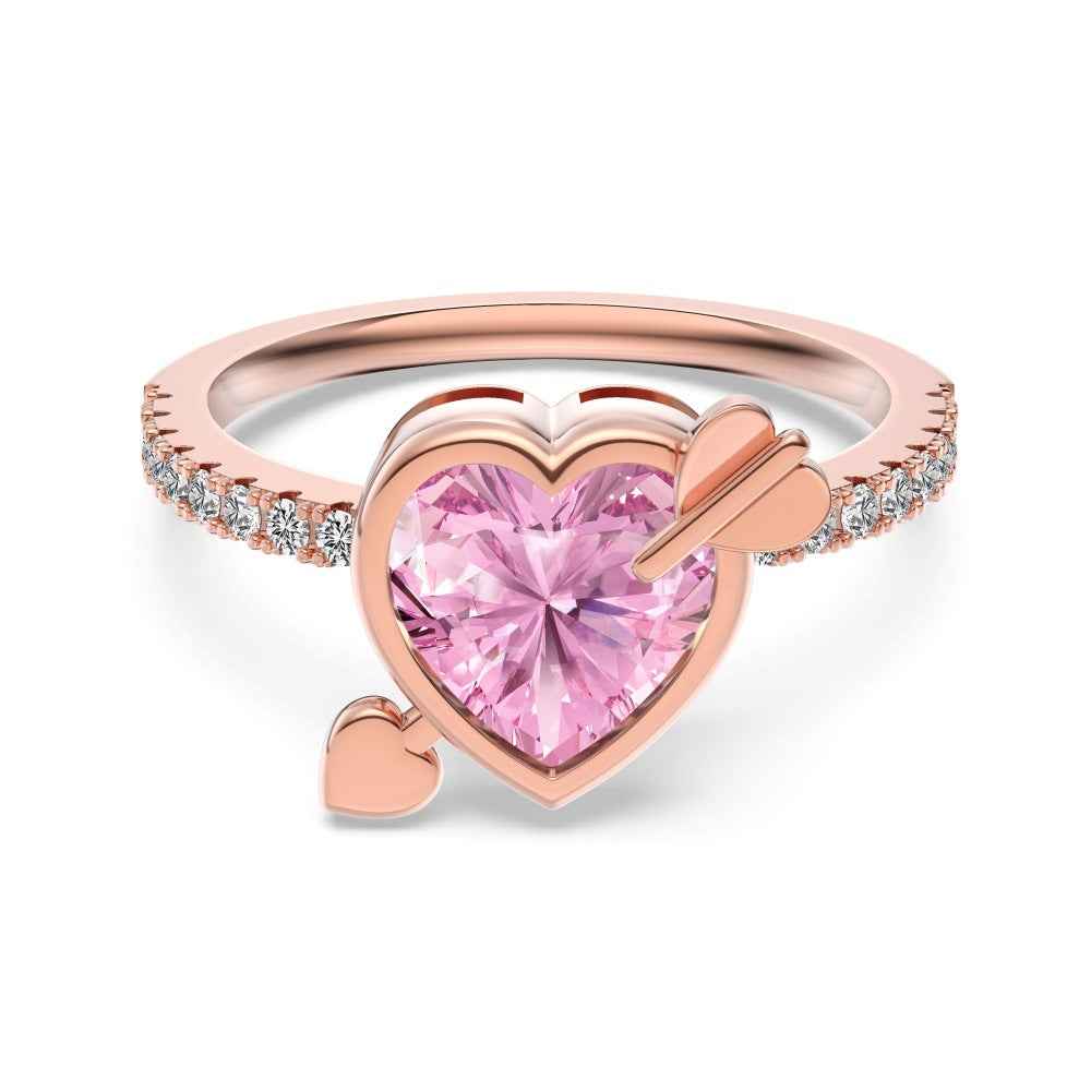 “Cupid Spark” 925 Sterling Silver Rose Gold Pink Heart Jewelry Set - Image 6
