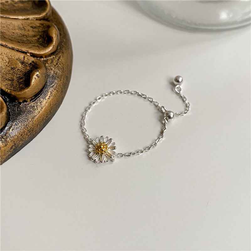 "Daisy Delight" 925 Sterling Silver Jewelry Set (Necklace, Bracelet & Ring) - Image 4