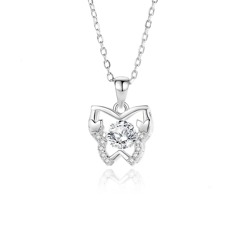 “Dancing Butterfly” S925 Sterling Silver Butterfly Pendant Necklace - Image 4