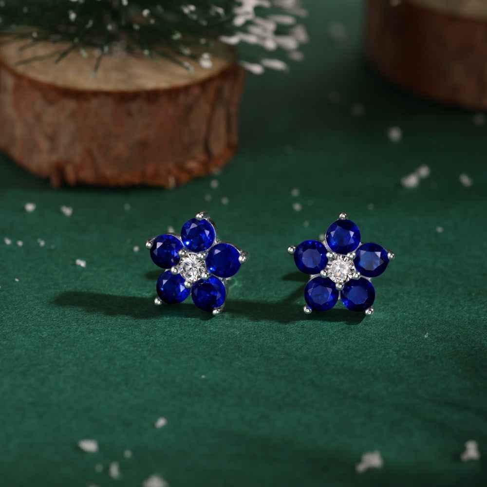 “Dopamine Blossom” S925 Sterling Silver Crystal Flower Stud Earrings - Image 12