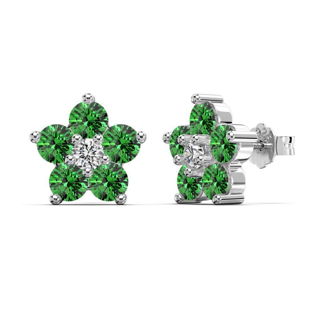 “Dopamine Blossom” S925 Sterling Silver Crystal Flower Stud Earrings - Image 9