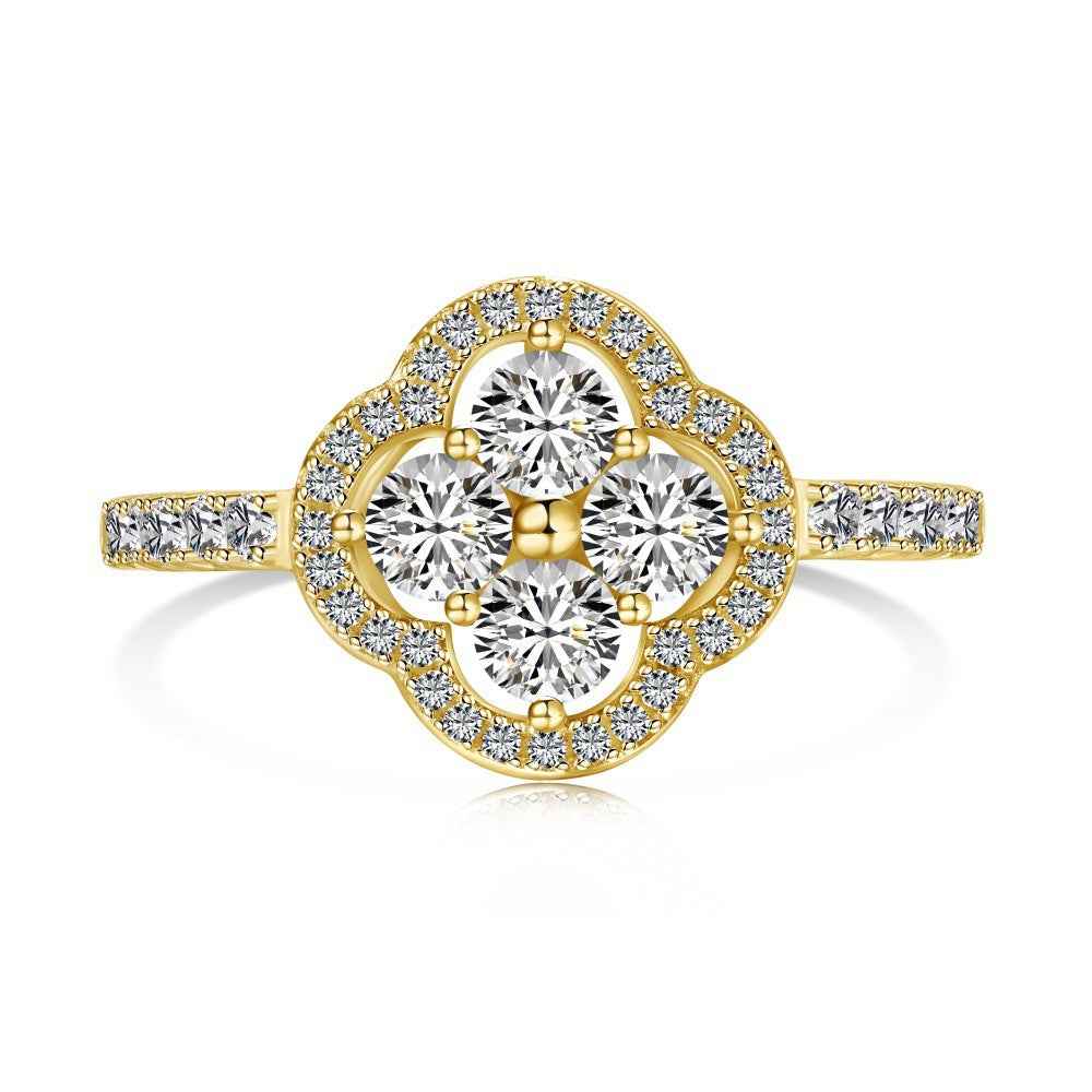 “Everluck Petal” 925 Sterling Silver Four-Petal Zircon Jewelry Set - Image 26