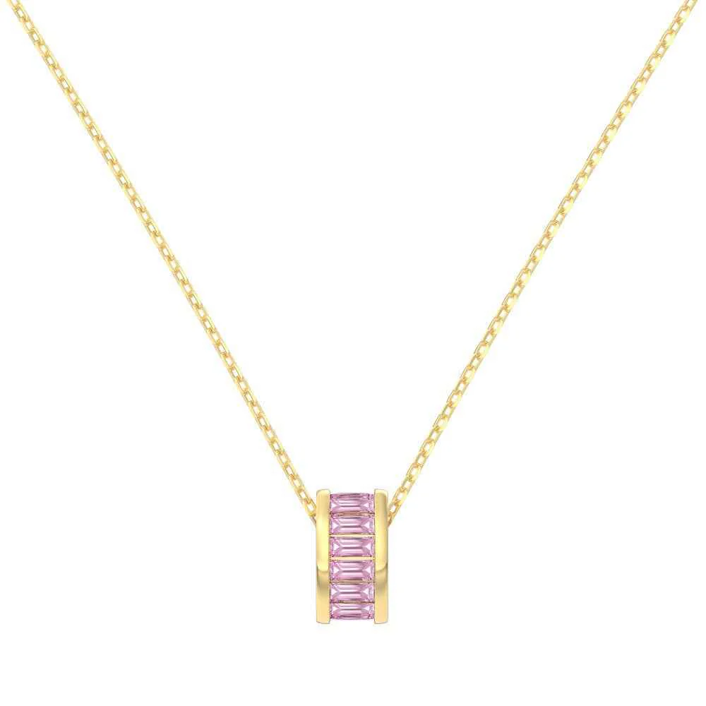 "Fairy Blush" 925 Sterling Silver Pink Zircon Pendant Necklace